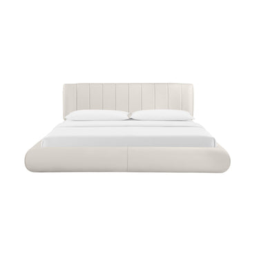 TOV Karol Cream Performance Vegan Leather Cream Queen Bed