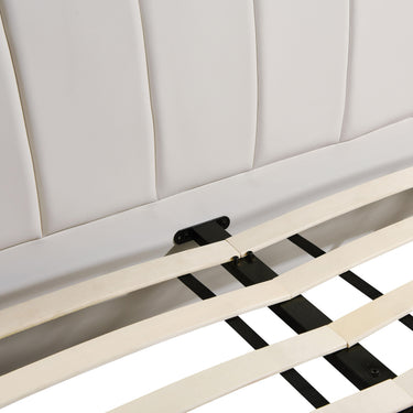 TOV Karol Cream Performance Vegan Leather Cream Queen Bed