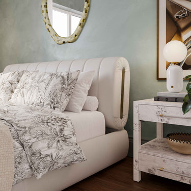 TOV Karol Cream Performance Vegan Leather Cream King Bed
