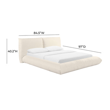 TOV Romp Cream Upcycled Performance Linen Cream Queen Bed