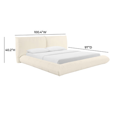 TOV Romp Cream Upcycled Performance Linen Cream King Bed