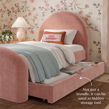 TOV Moon Rose Upcycled Contract-Grade Chenille Twin Trundle Rose