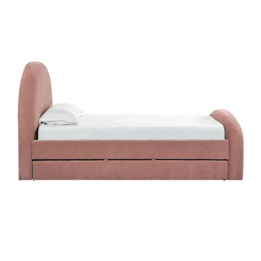 TOV Moon Rose Upcycled Contract-Grade Chenille Twin Trundle Rose