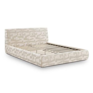 TOV Isla Cream Jacquard Pattern Cream Queen Bed