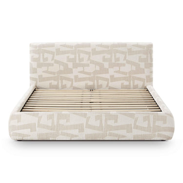 TOV Isla Cream Jacquard Pattern Cream Queen Bed