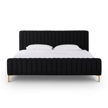TOV Angela Upcycled Performance Linen Black King Bed