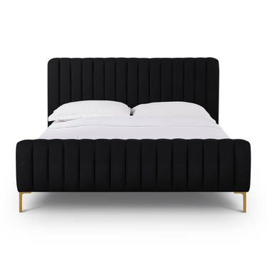 TOV Angela Upcycled Performance Linen Black Queen Bed