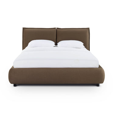 TOV Mel Performance Faux Mohair Velvet Brown Queen Bed