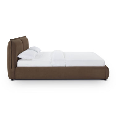TOV Mel Performance Faux Mohair Velvet Brown Queen Bed