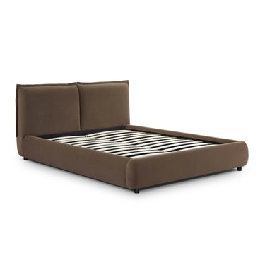 TOV Mel Performance Faux Mohair Velvet Brown Queen Bed