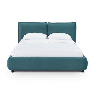 TOV Mel Performance Faux Mohair Velvet Teal Queen Bed