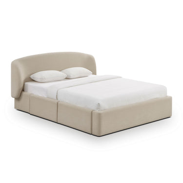 TOV Corey Upcycled Performance Linen Storage Taupe Queen Bed