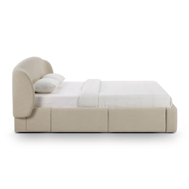 TOV Corey Upcycled Performance Linen Storage Taupe Queen Bed