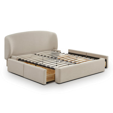 TOV Corey Upcycled Performance Linen Storage Taupe Queen Bed