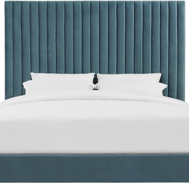 TOV Arabelle Performance Velvet Sea Blue Queen Bed