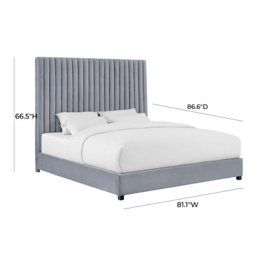 TOV Arabelle Performance Velvet Grey King Bed