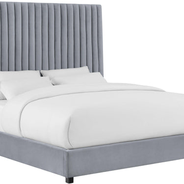 TOV Arabelle Performance Velvet Grey Queen Bed
