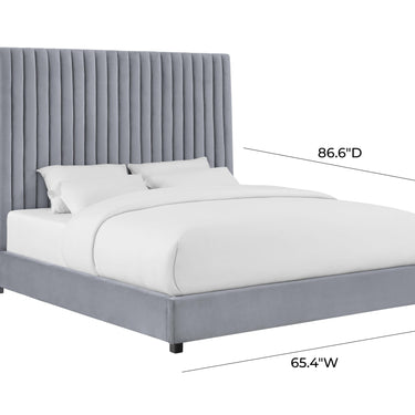 TOV Arabelle Performance Velvet Grey Queen Bed