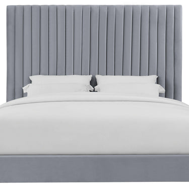 TOV Arabelle Performance Velvet Grey Queen Bed