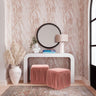 TOV Baria 30" Wooden Round Wall Mirror Black