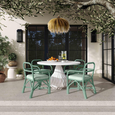 TOV Ginny Rattan Dining Chair Green