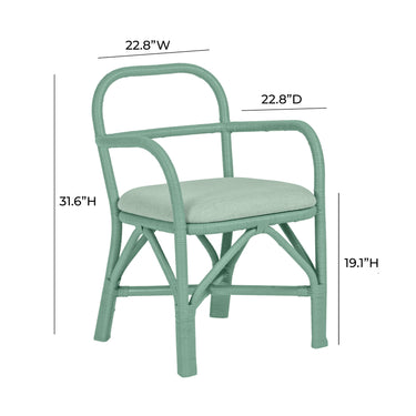 TOV Ginny Rattan Dining Chair Green