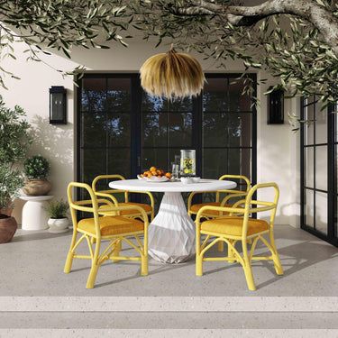 TOV Ginny Rattan Dining Chair Yellow