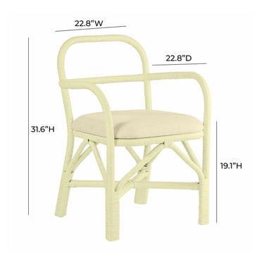 TOV Ginny Rattan Dining Chair Cream