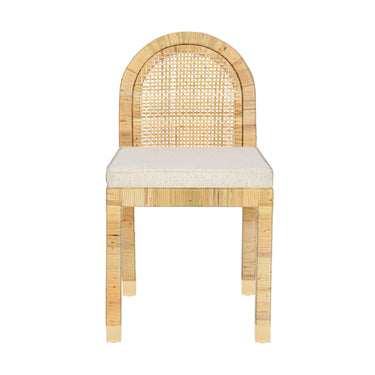 TOV Amara Cream Contract-Grade Linen Arched Dining Chair Cream, Natural