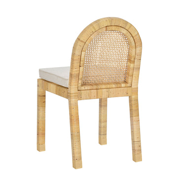 TOV Amara Cream Contract-Grade Linen Arched Dining Chair Cream, Natural
