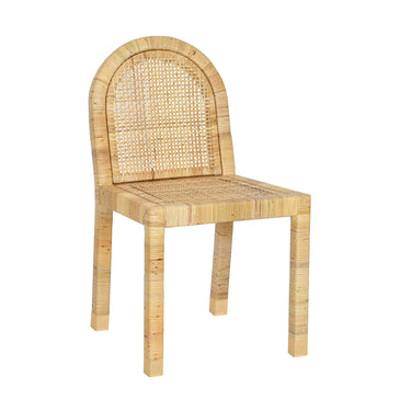 TOV Amara Cream Contract-Grade Linen Arched Dining Chair Cream, Natural