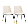 TOV Evora Performance Velvet Dining Chair - Set of 2 Cream - ON FINAL SALE