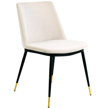 TOV Evora Performance Velvet Dining Chair - Set of 2 Cream - ON FINAL SALE