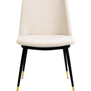 TOV Evora Performance Velvet Dining Chair - Set of 2 Cream - ON FINAL SALE