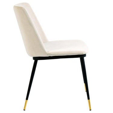 TOV Evora Performance Velvet Dining Chair - Set of 2 Cream - ON FINAL SALE