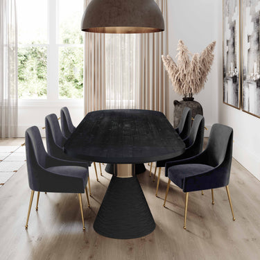 TOV Beatrix Performance Velvet Dining Chair Grey