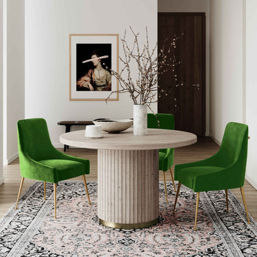 TOV Beatrix Performance Velvet Dining Chair Green