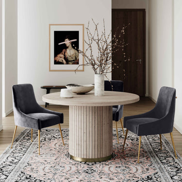 TOV Beatrix Performance Velvet Dining Chair Grey