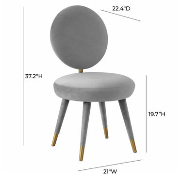 TOV Kylie Performance Velvet Dining Chair Light Grey