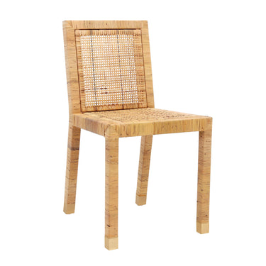 TOV Amara Rattan Performance Fabric Dining Chair Natural