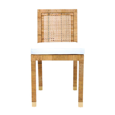 TOV Amara Rattan Performance Fabric Dining Chair Natural