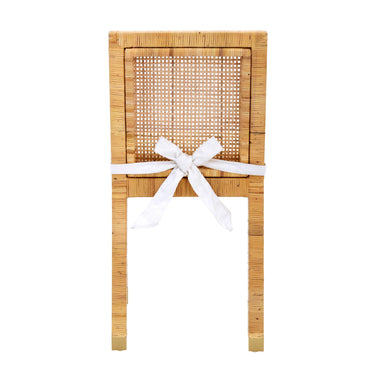 TOV Amara Rattan Performance Fabric Dining Chair Natural