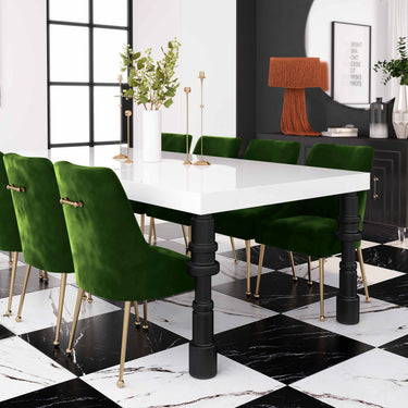 TOV Beatrix Performance Velvet Dining Chair Green