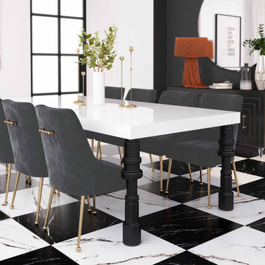 TOV Beatrix Performance Velvet Dining Chair Grey