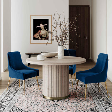 TOV Beatrix Performance Velvet Dining Chair Navy