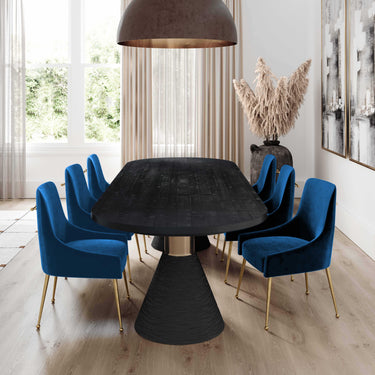 TOV Beatrix Performance Velvet Dining Chair Navy