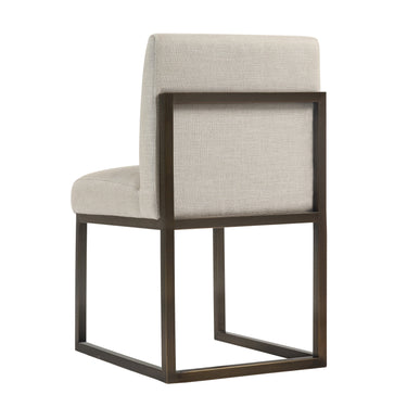 TOV Haute Beige Linen Chair in Brass Beige
