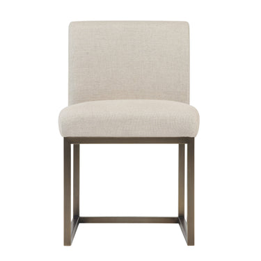 TOV Haute Beige Linen Chair in Brass Beige
