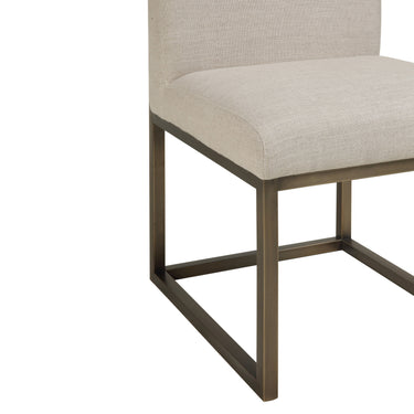 TOV Haute Beige Linen Chair in Brass Beige