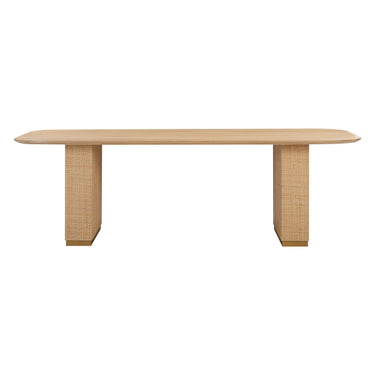 TOV Akiba 96" Natural Ash &amp; Rattan Rectangular Dining Table Natural